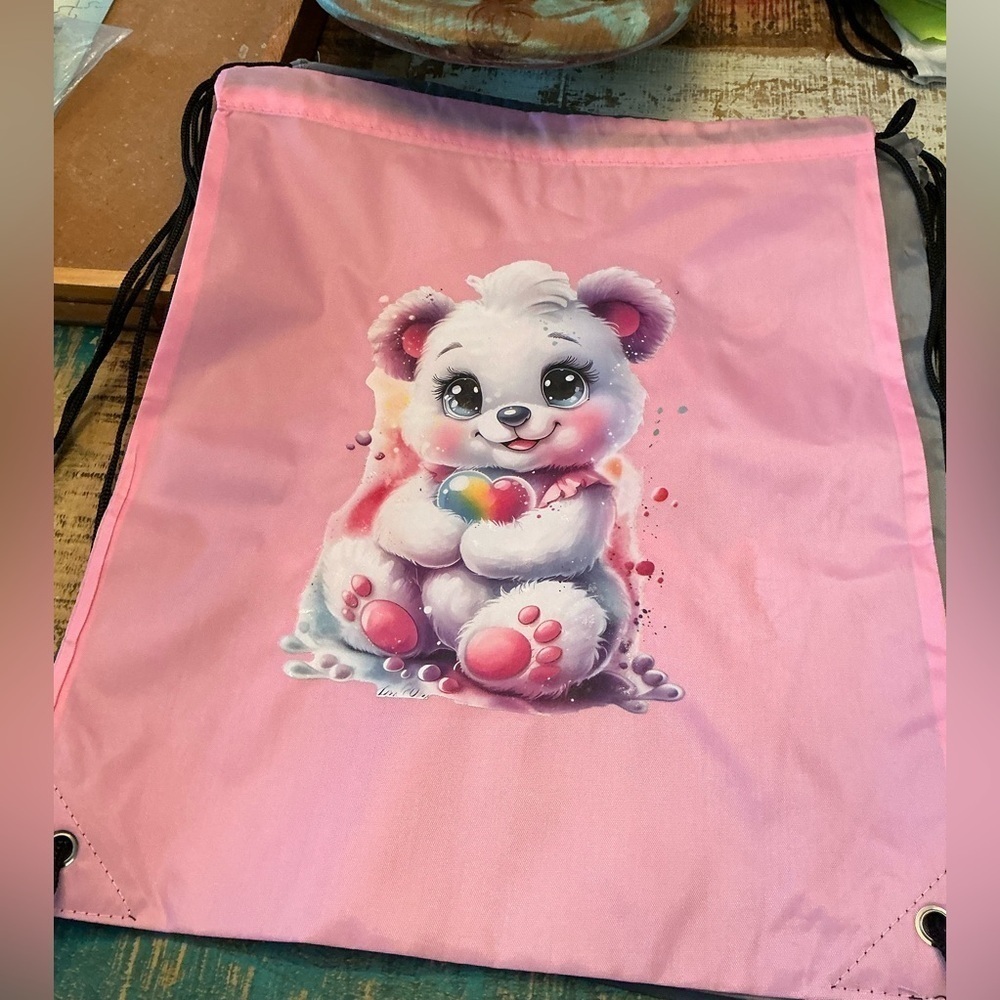 Hand pressed Drawstring Backpack, BN